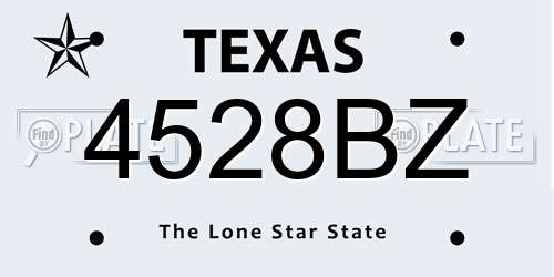 4528BZ Texas License Plate