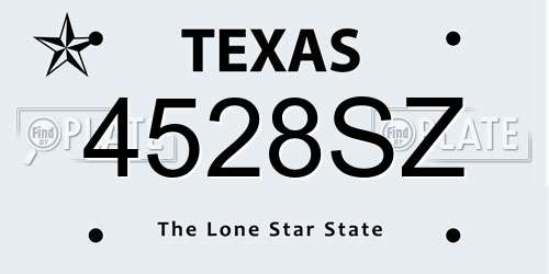 4528SZ Texas License Plate
