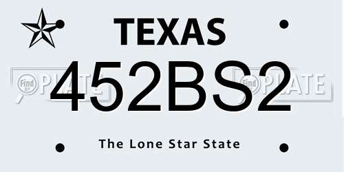 452BS2 Texas License Plate