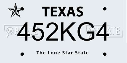 452KG4 Texas License Plate