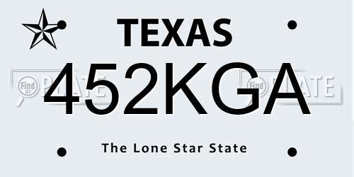 452KGA Texas License Plate