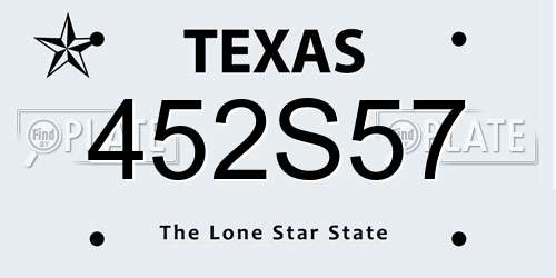 452S57 Texas License Plate