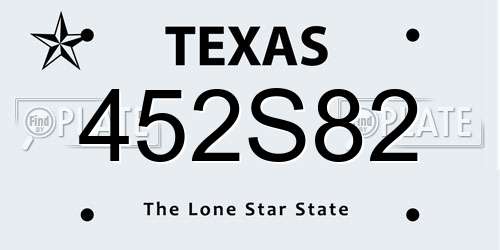 452S82 Texas License Plate