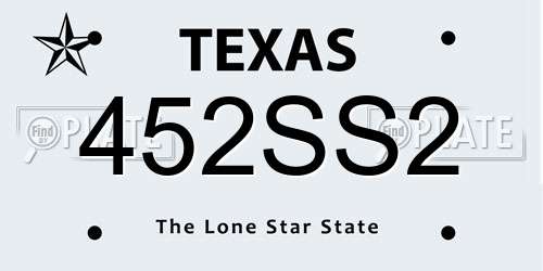 452SS2 Texas License Plate