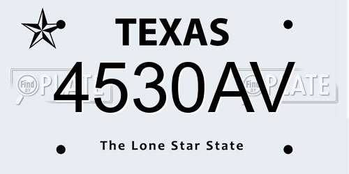 4530AV Texas License Plate