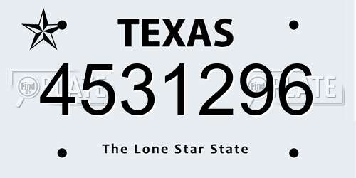 4531296 Texas License Plate