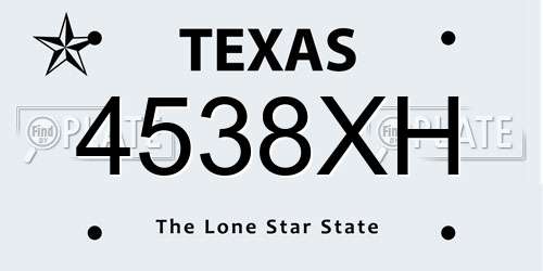 4538XH Texas License Plate