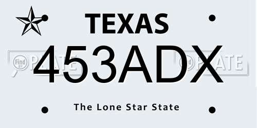453ADX Texas License Plate