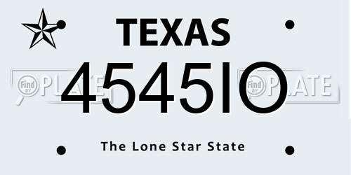 4545IO Texas License Plate