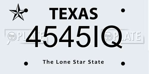 4545IQ Texas License Plate