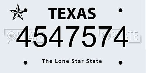 4547574 Texas License Plate
