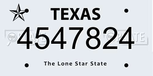 4547824 Texas License Plate