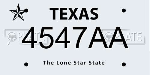 4547AA Texas License Plate