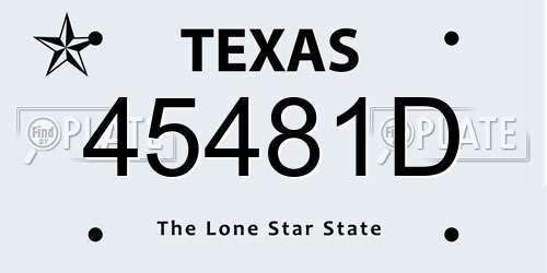 45481D Texas License Plate