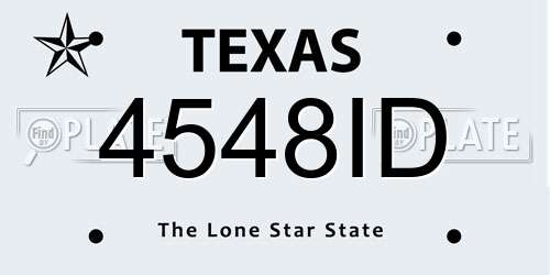 4548ID Texas License Plate