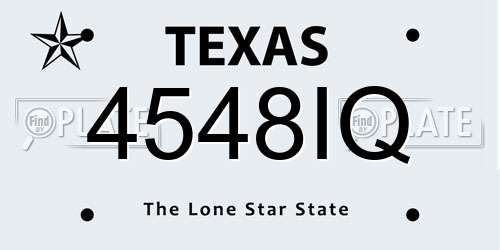 4548IQ Texas License Plate