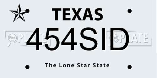 454SID Texas License Plate