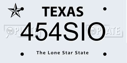 454SIO Texas License Plate