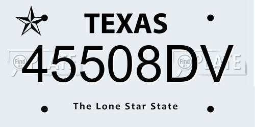 45508DV Texas License Plate