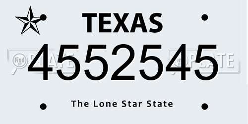 4552545 Texas License Plate