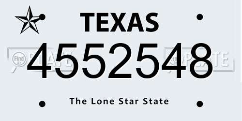 4552548 Texas License Plate