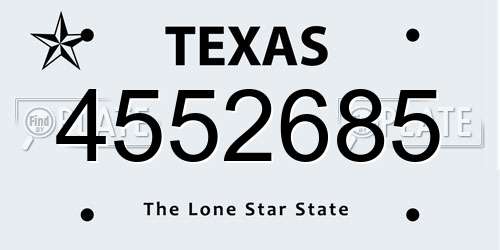 4552685 Texas License Plate