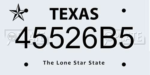 45526B5 Texas License Plate