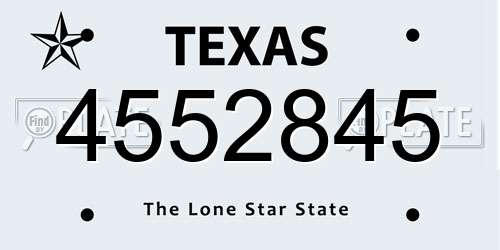 4552845 Texas License Plate