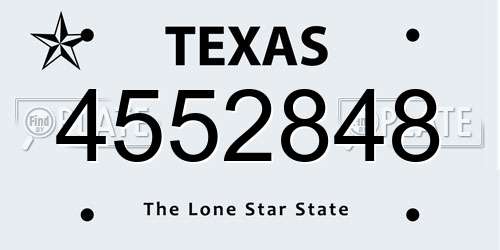 4552848 Texas License Plate