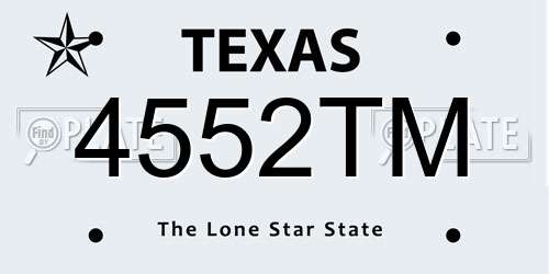 4552TM Texas License Plate