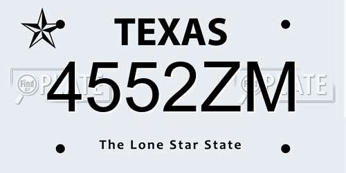 4552ZM Texas License Plate
