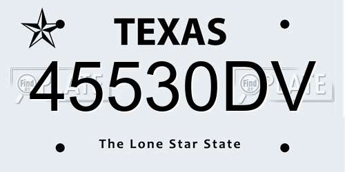 45530DV Texas License Plate