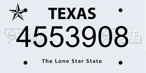 4553908 Texas License Plate