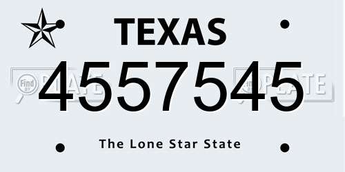 4557545 Texas License Plate