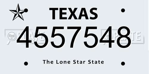 4557548 Texas License Plate