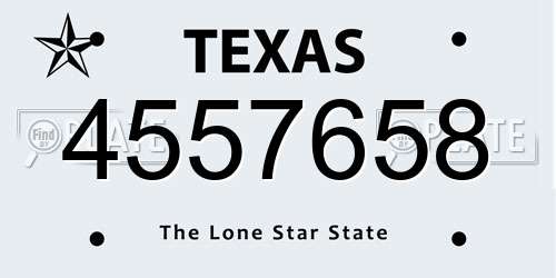 4557658 Texas License Plate