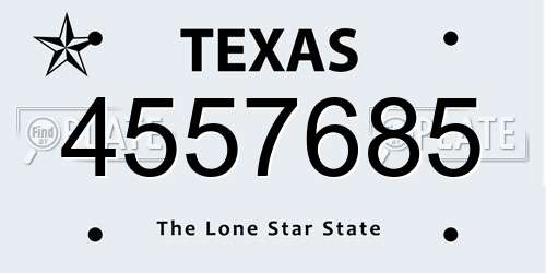 4557685 Texas License Plate