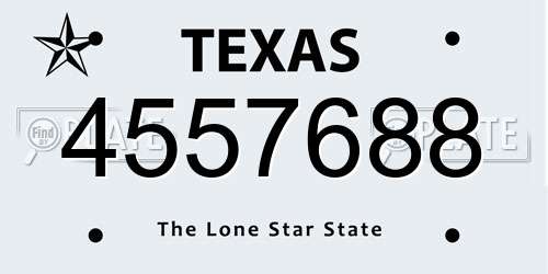 4557688 Texas License Plate