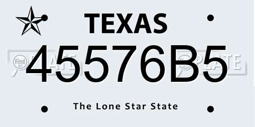 45576B5 Texas License Plate