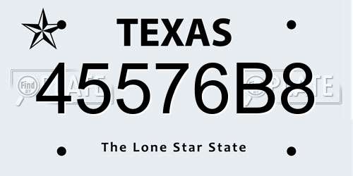 45576B8 Texas License Plate
