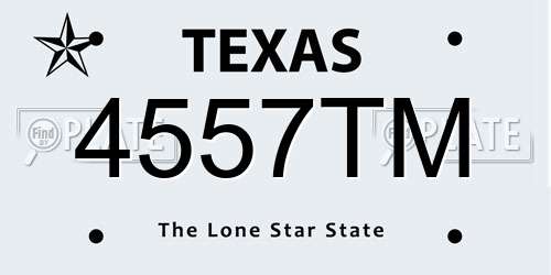 4557TM Texas License Plate