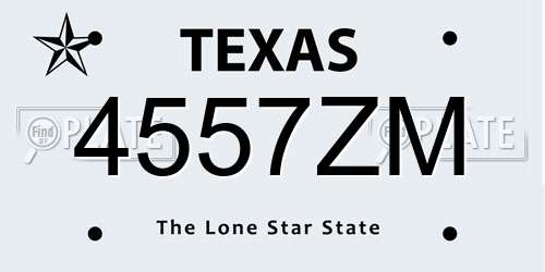 4557ZM Texas License Plate