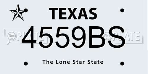 4559BS Texas License Plate