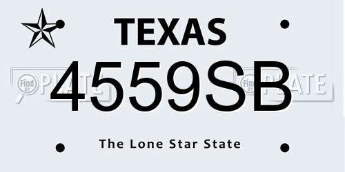 4559SB Texas License Plate