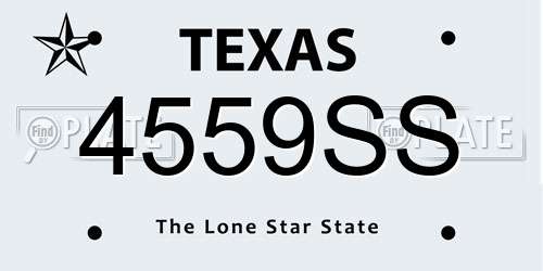 4559SS Texas License Plate