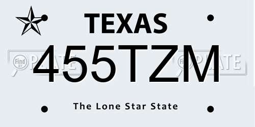 455TZM Texas License Plate