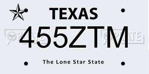 455ZTM Texas License Plate
