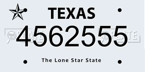 4562555 Texas License Plate