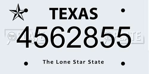 4562855 Texas License Plate
