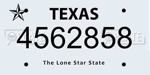 4562858 Texas License Plate